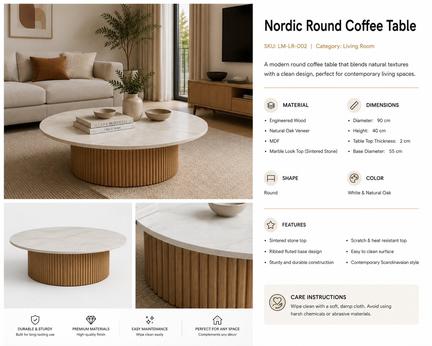 Nordic Round Coffee Table